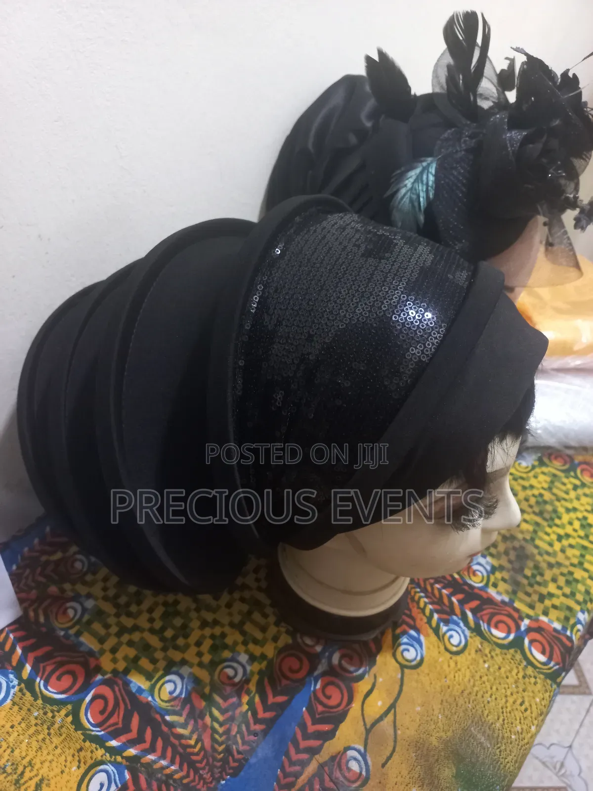 Black Fascinators and Black Turbans