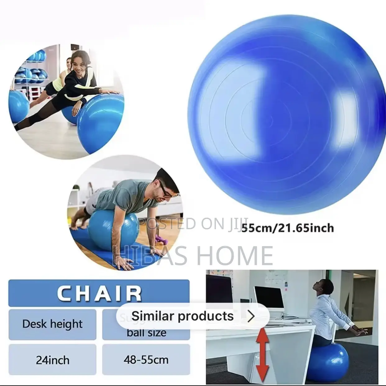 Gym Ball Exercise Ball 65cm, 75cm 85cm Diameter Diff Price