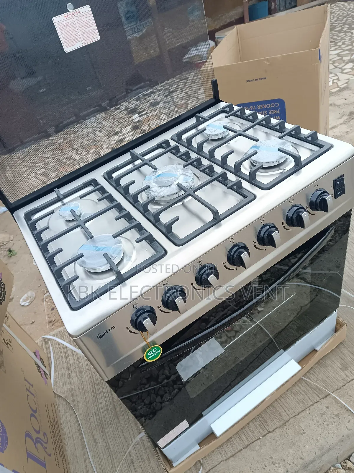 Pearl 80*60 5burner Gas Cooker Oven + Grill