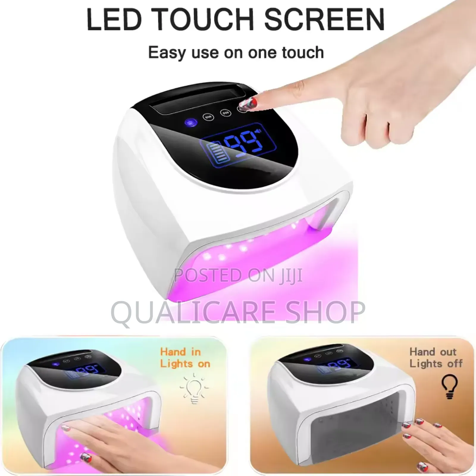 Rechargeable Cordless Uv Led Nail Lamp, 96w