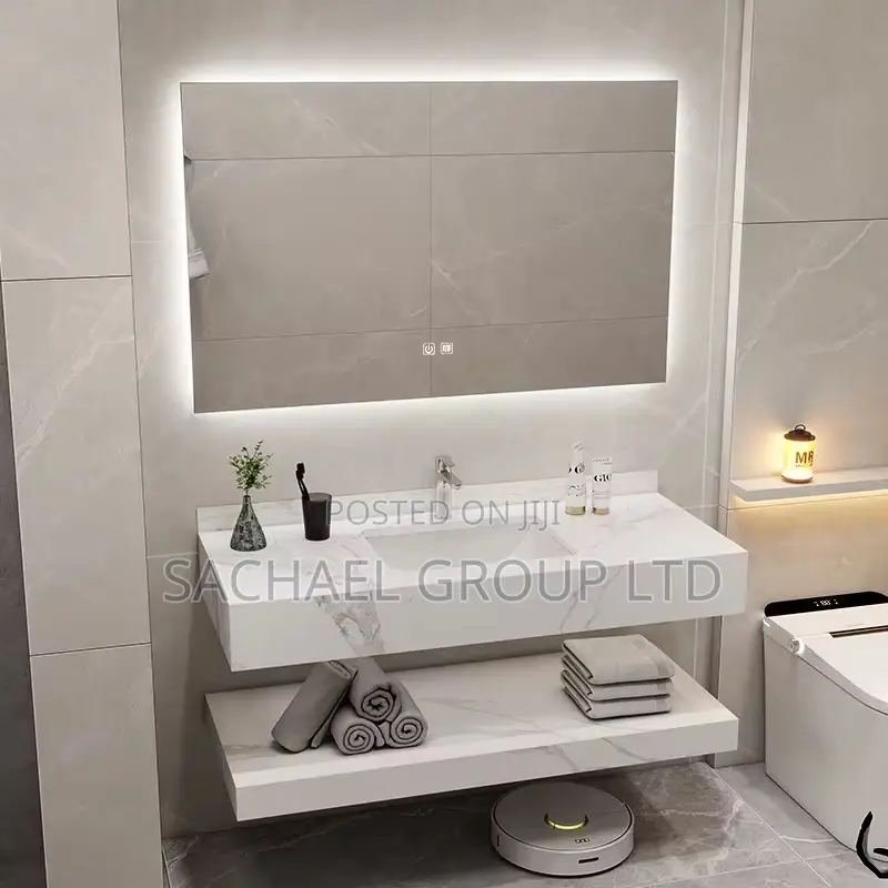 Marble Cabinets Basin With Led Mirror