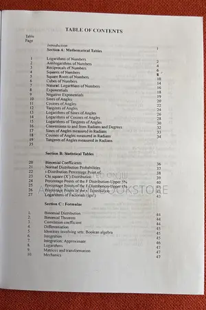 Waec Mathematical Statistical Tables and Formulae