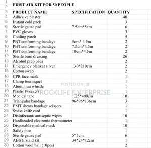 First Aid Kit for 50 People