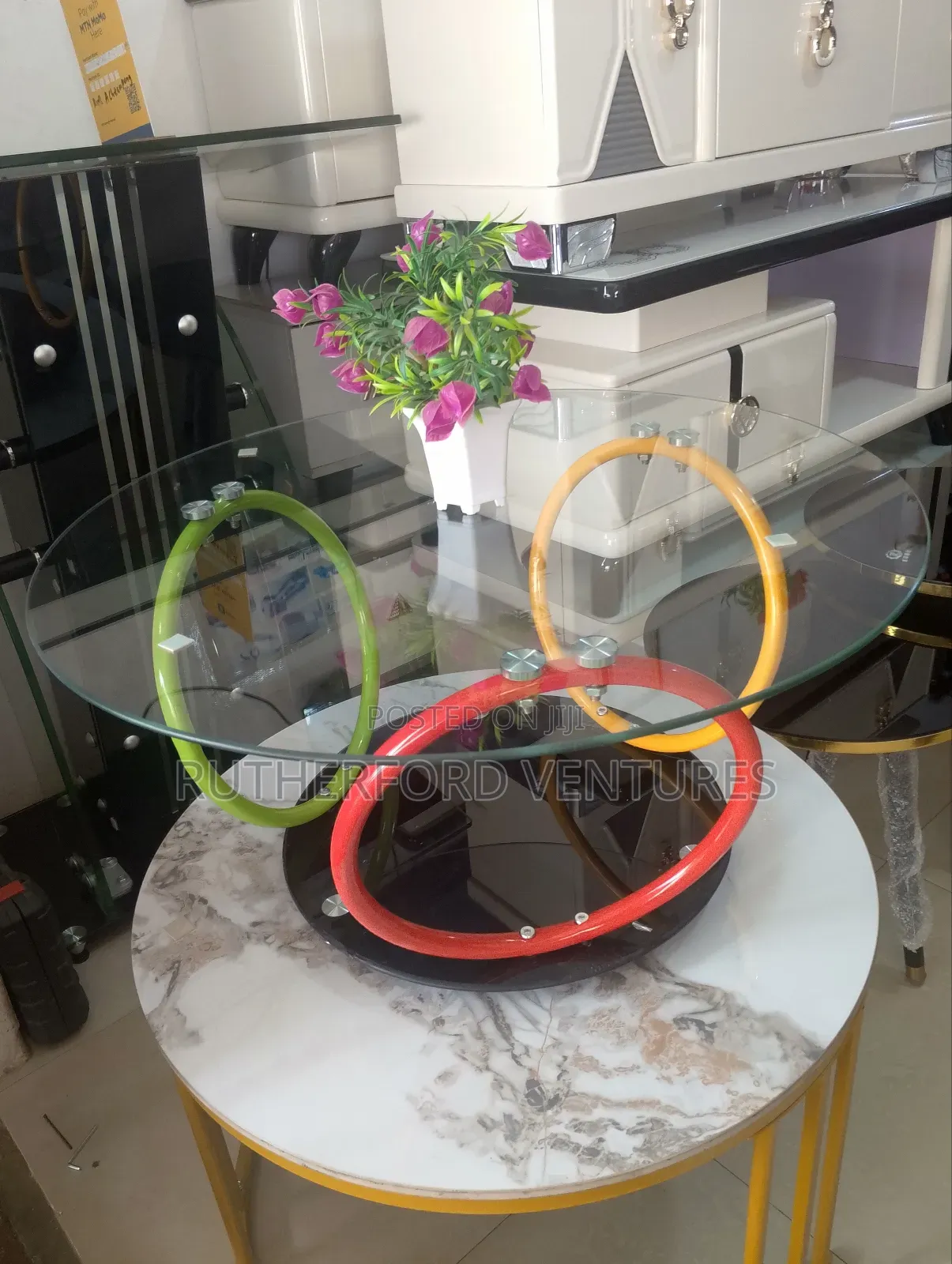 Center Table With Metal Stand
