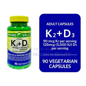 Spring Valley Vitamin (90mcg) + D3 (125mcg) 90 Capsules