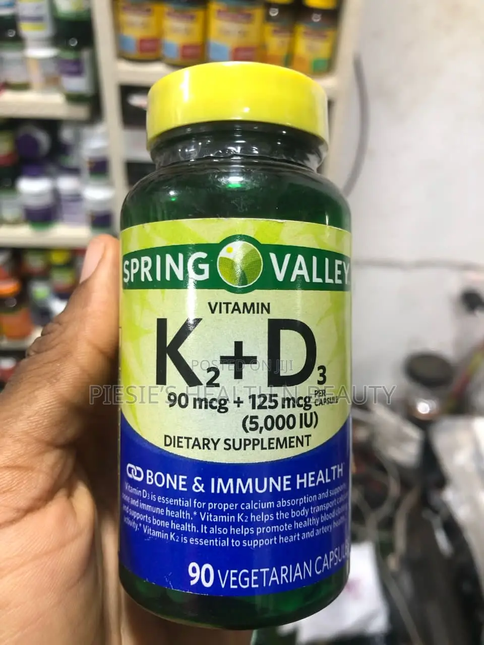 Spring Valley Vitamin (90mcg) + D3 (125mcg) 90 Capsules