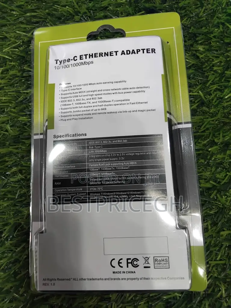 Type C Ethernet Adapter 10/100/1000mbps