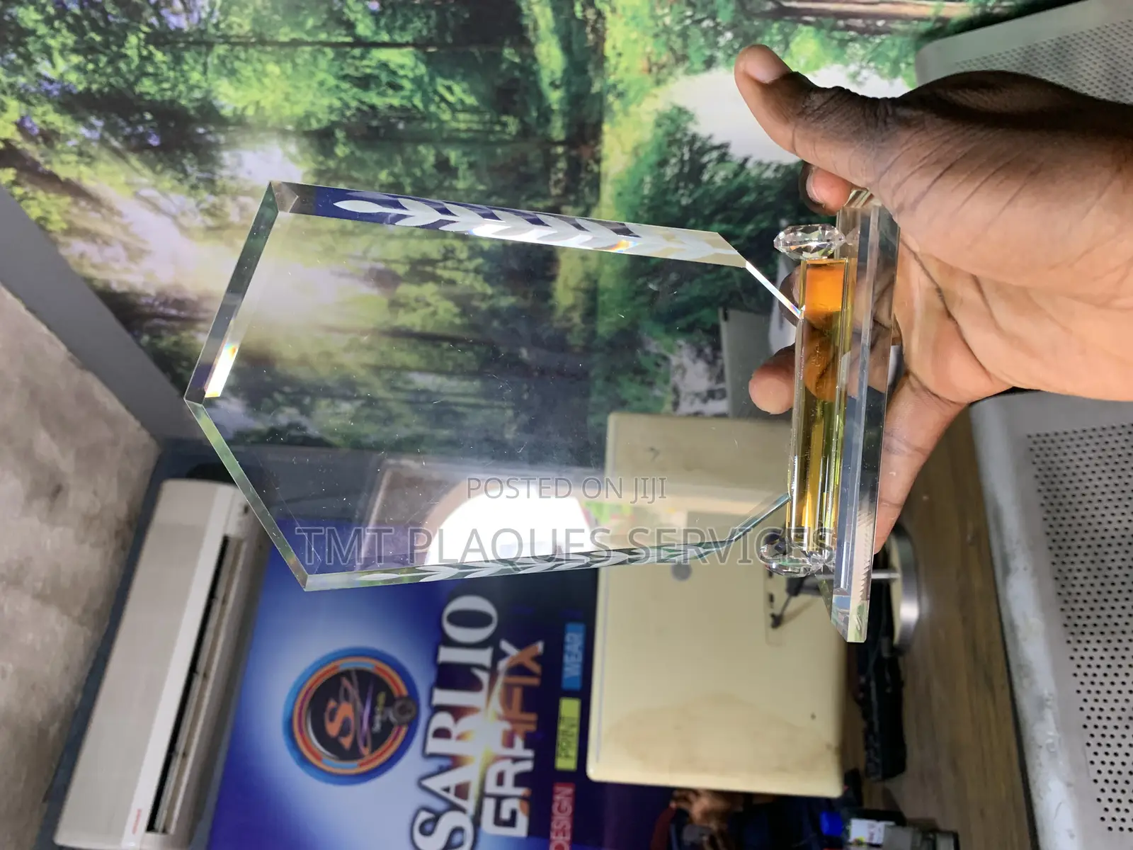 Crystal Glass Base Award Plaque