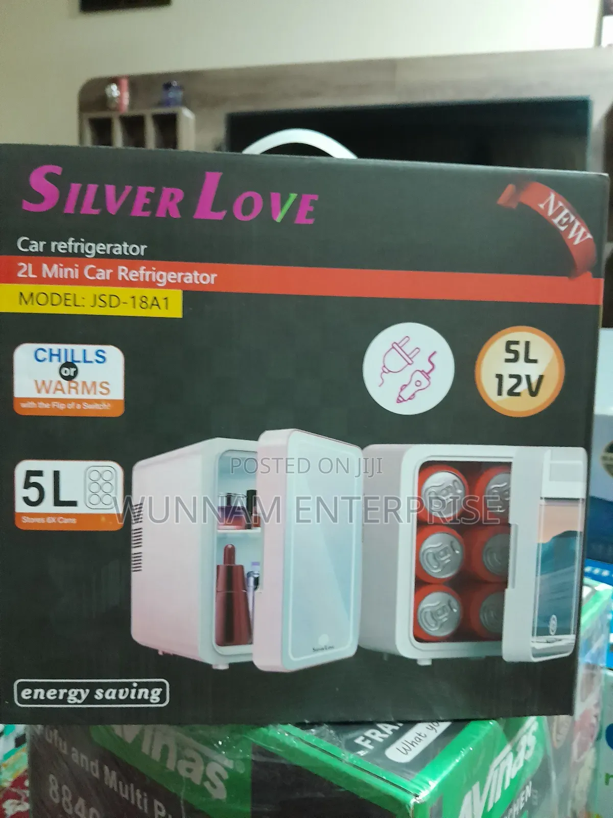 Silver Love Mini Fridge/Car Refrigerator