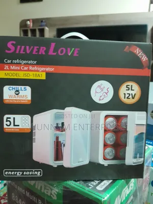 Silver Love Mini Fridge/Car Refrigerator