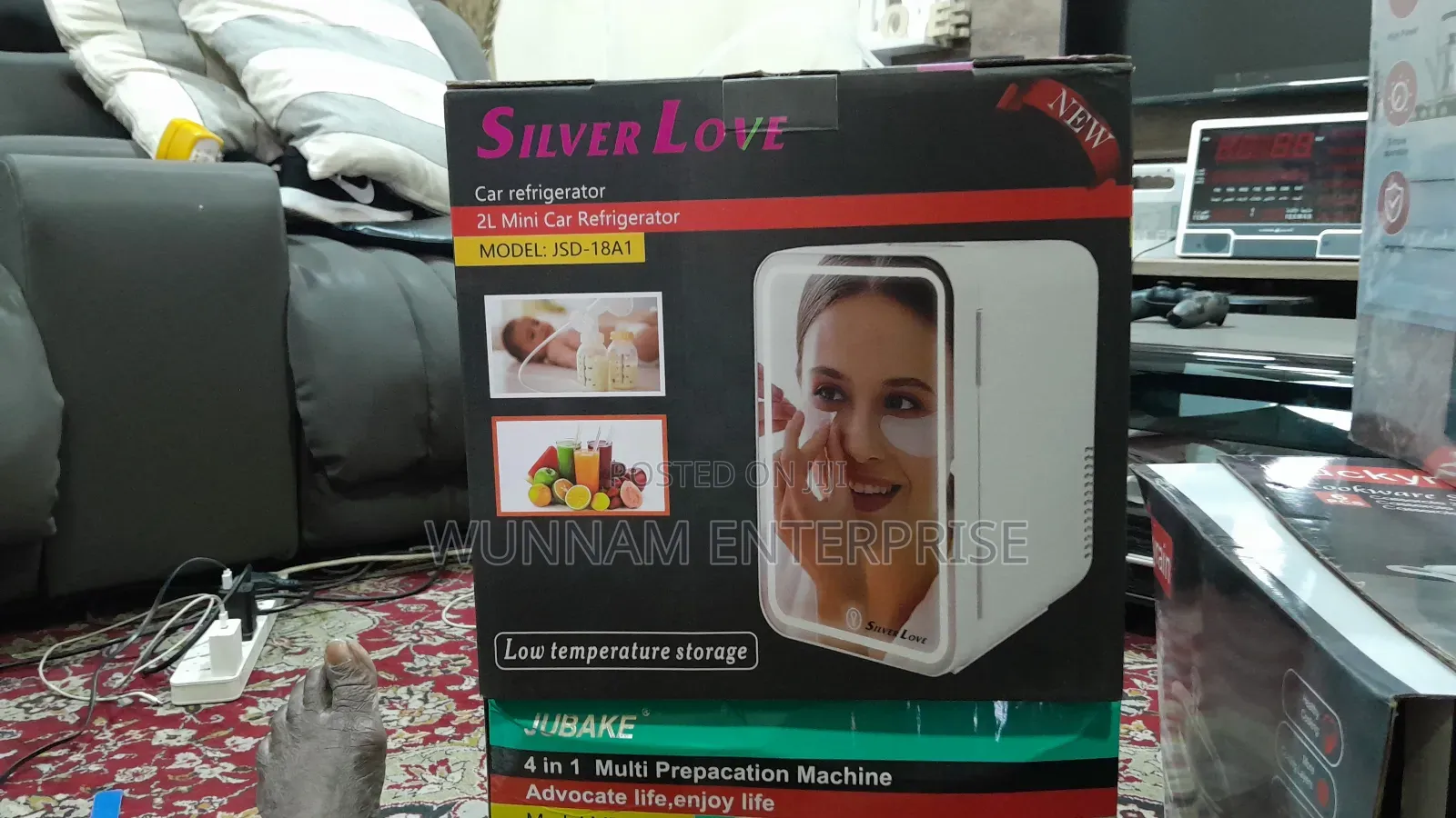 Silver Love Mini Fridge/Car Refrigerator