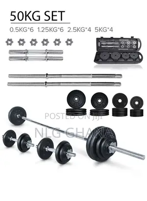 50kg Adjustable Cast Iron Barbell Dumbbells Set Hj_a070a