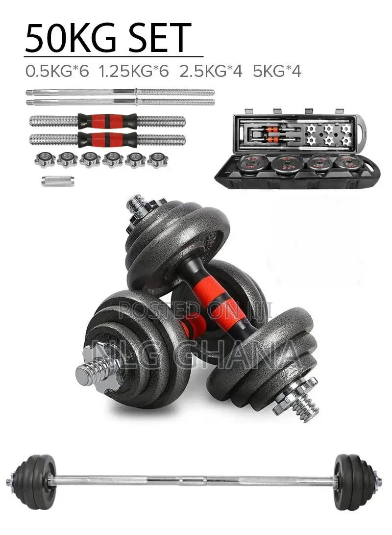 50kg Adjustable Cast Iron Barbell Dumbbells Set Hj_a070a