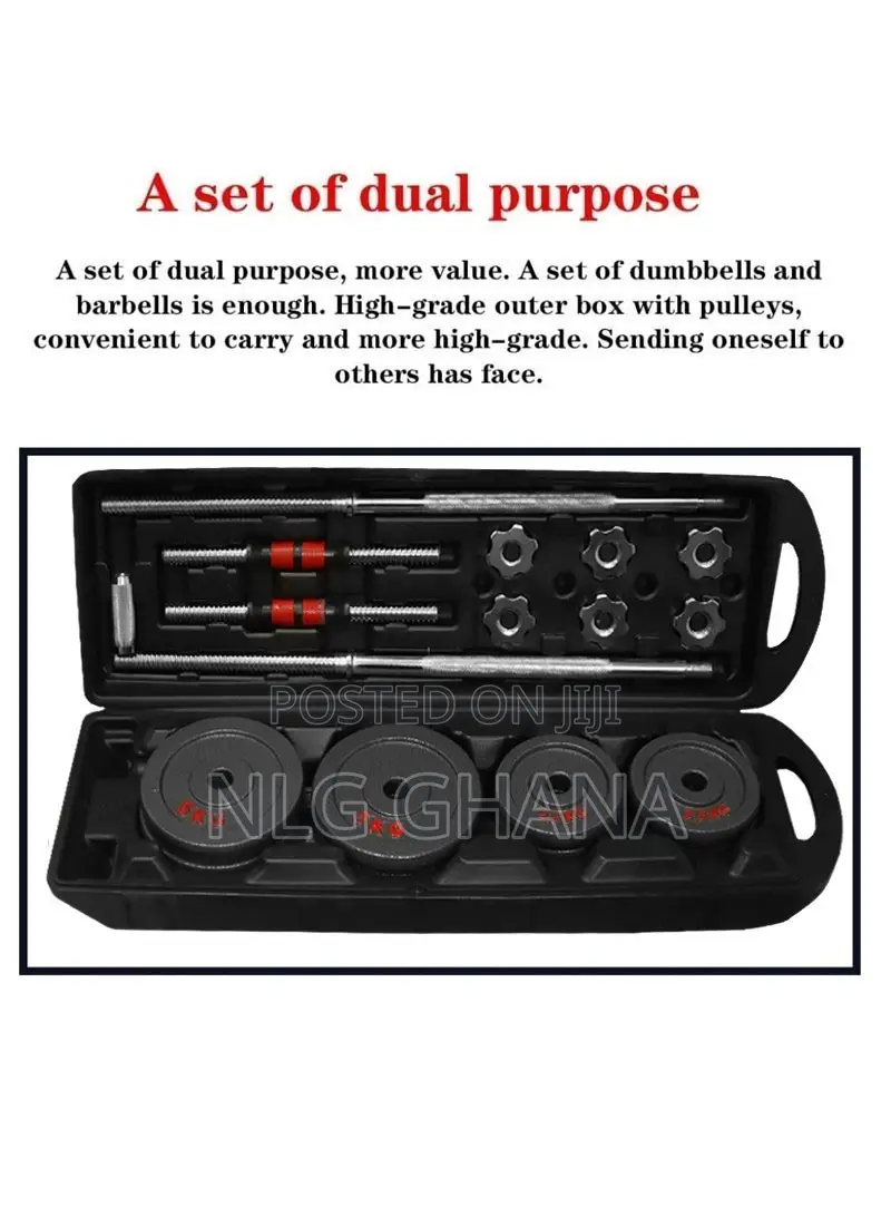 50kg Adjustable Cast Iron Barbell Dumbbells Set Hj_a070a