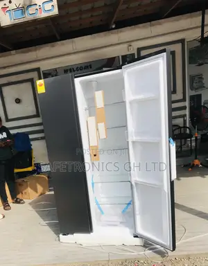 Nasco Auto Defrost Sidebyside Doubledoor Grey Fridge