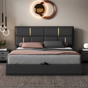 Luxury Black and Gold King Size Bed and Mattress
