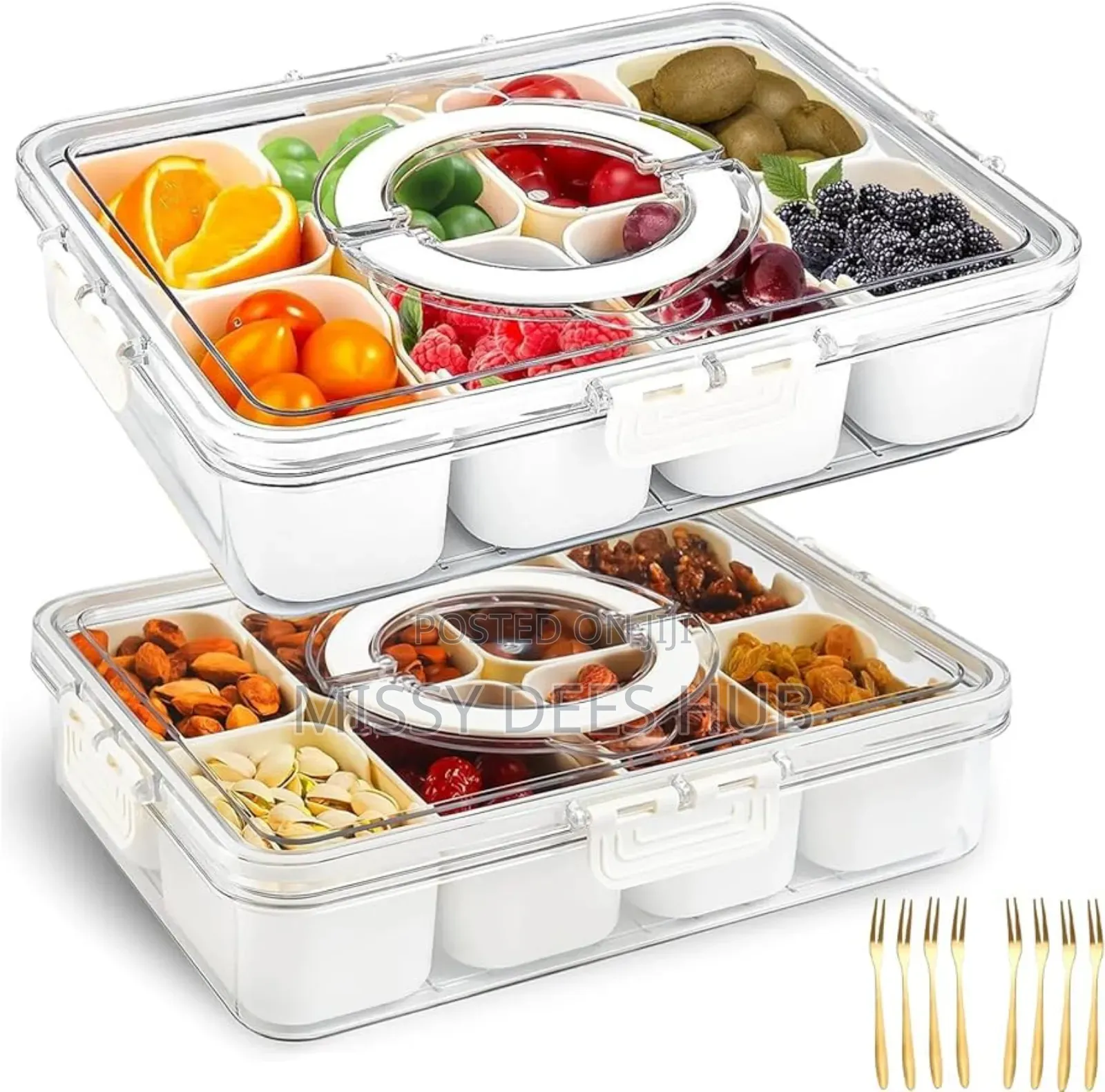 Multipurpose 8-Grid Acrylic Storage Bowl
