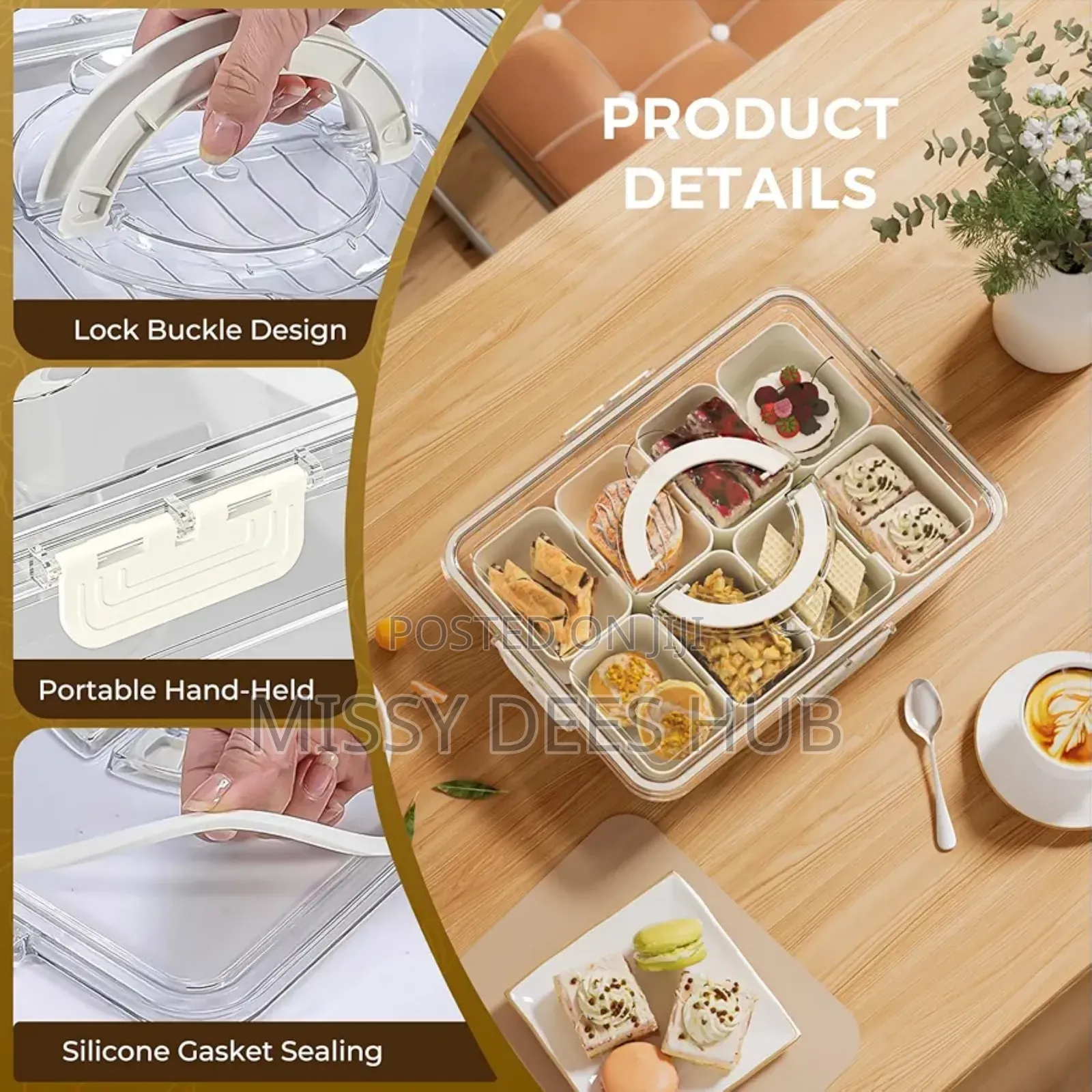 Multipurpose 8-Grid Acrylic Storage Bowl