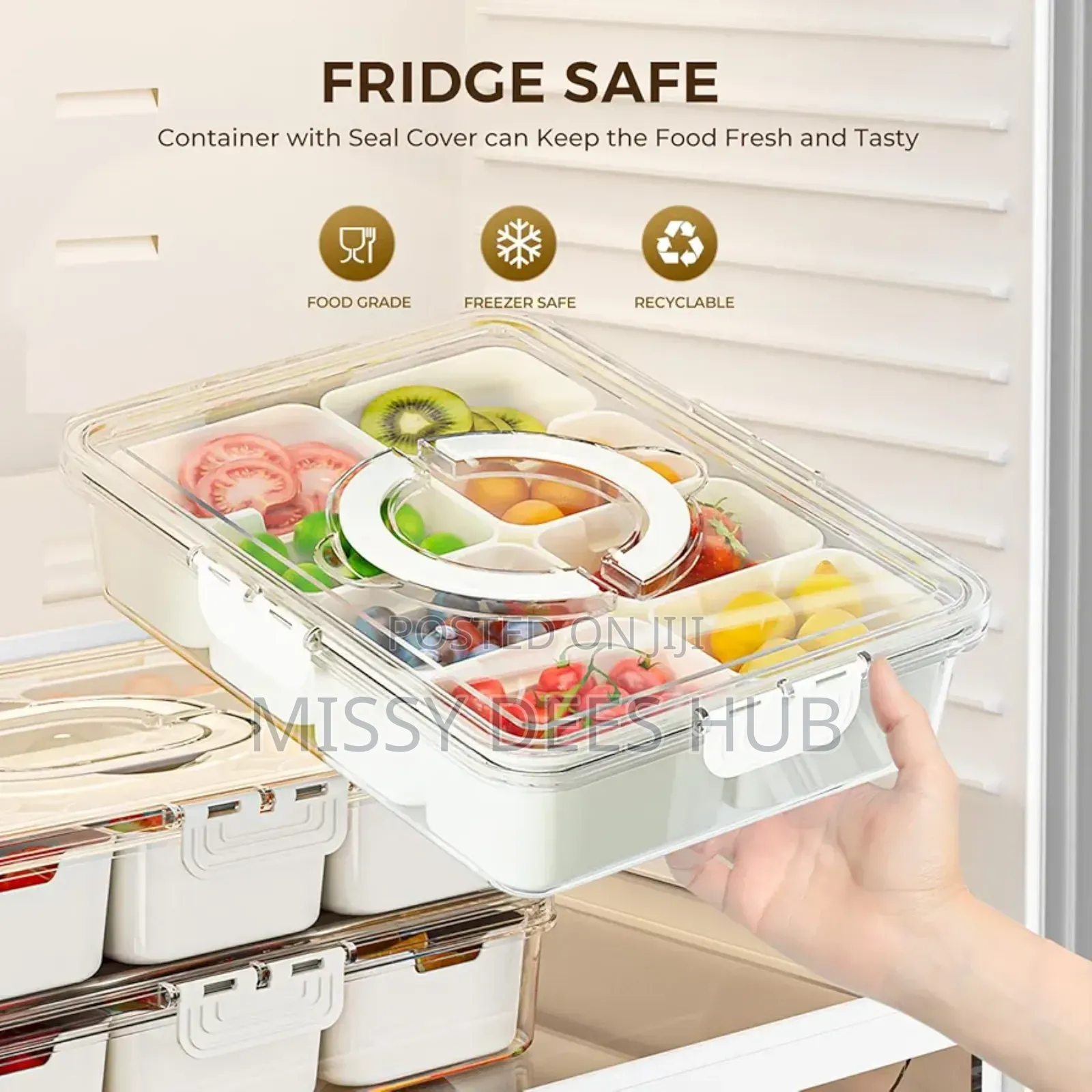 Multipurpose 8-Grid Acrylic Storage Bowl