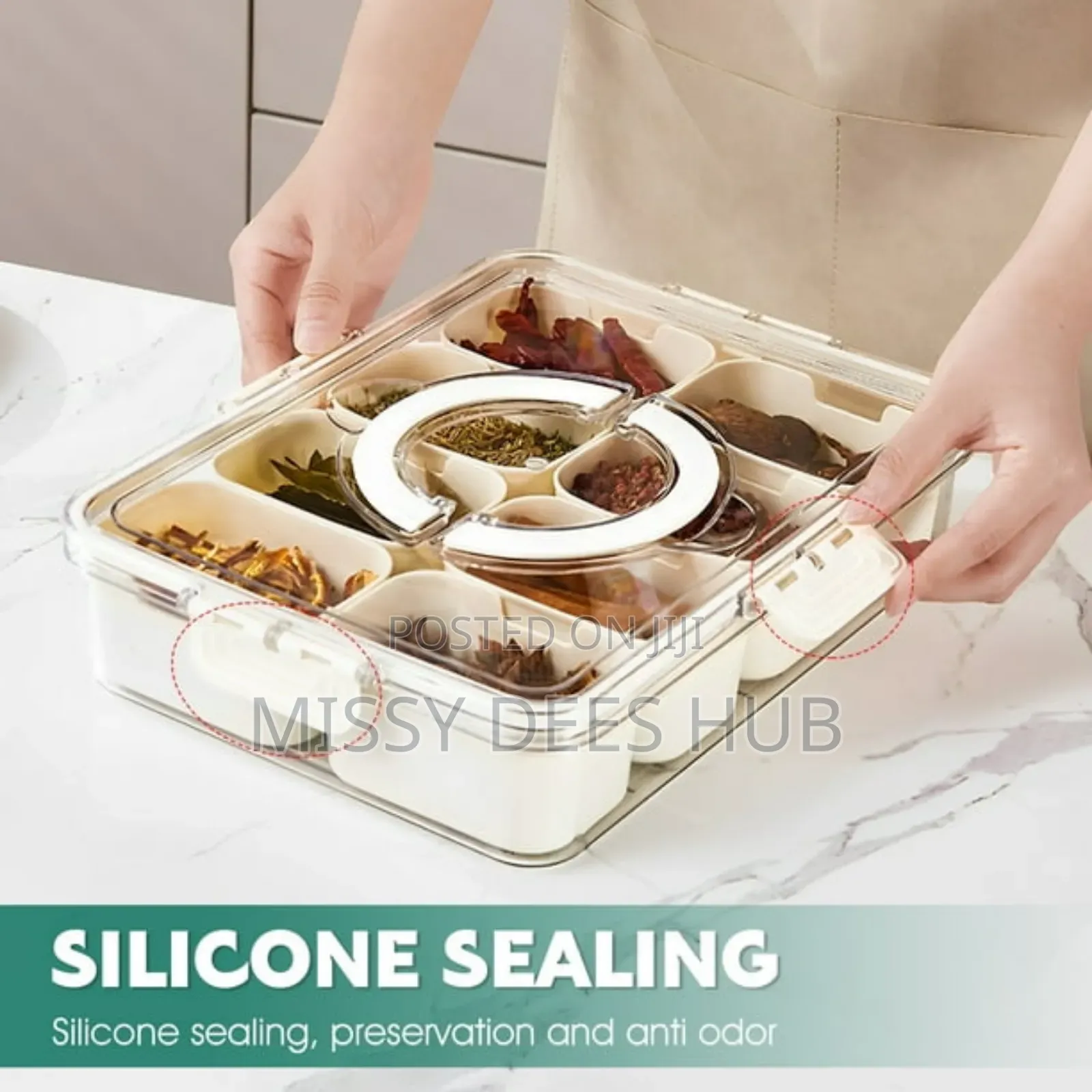 Multipurpose 8-Grid Acrylic Storage Bowl