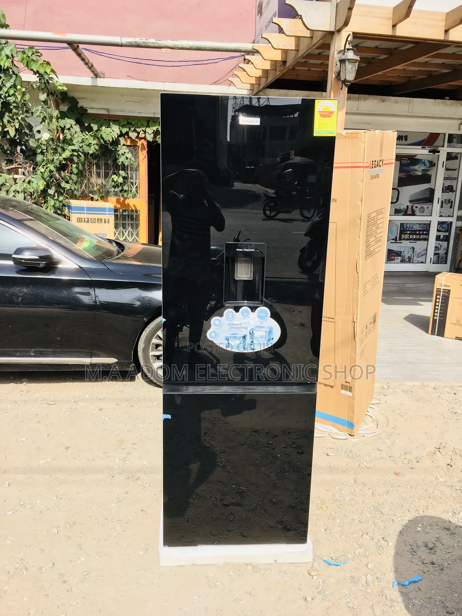 Legacy Premium Black Mirror 309litres Fridge With Dispenser