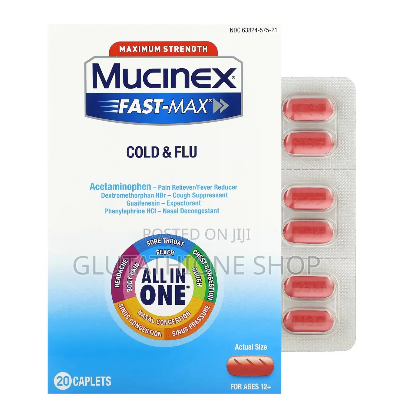 Maximum Strength Mucinex Fast-Max Cold Flu Caplets