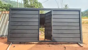 Modern Plate Panel Gate | Custom Galvanized Steel Main Gate