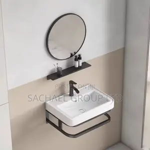 Portable Hand Basin With Round Mirror