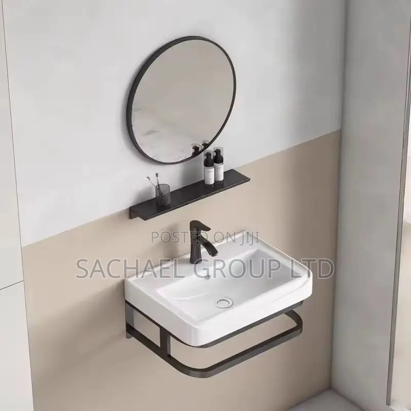 Portable Hand Basin With Round Mirror
