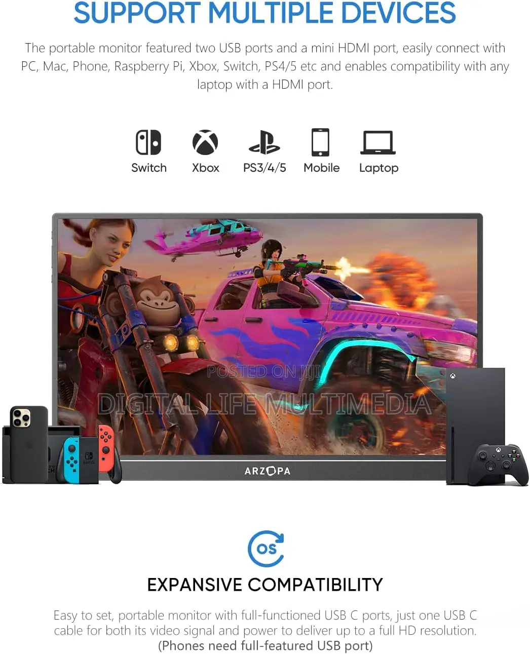 Arzopa 16.1'' 144hz Portable Gaming Monitor