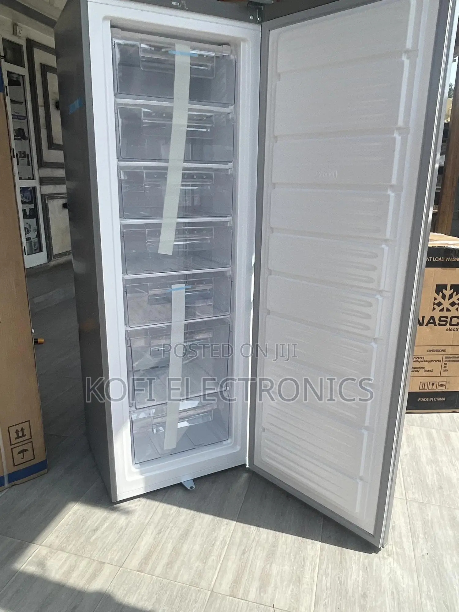 Nasco 260l 7-Drawer Upright Freezer [Dd1-33] With Lock Key