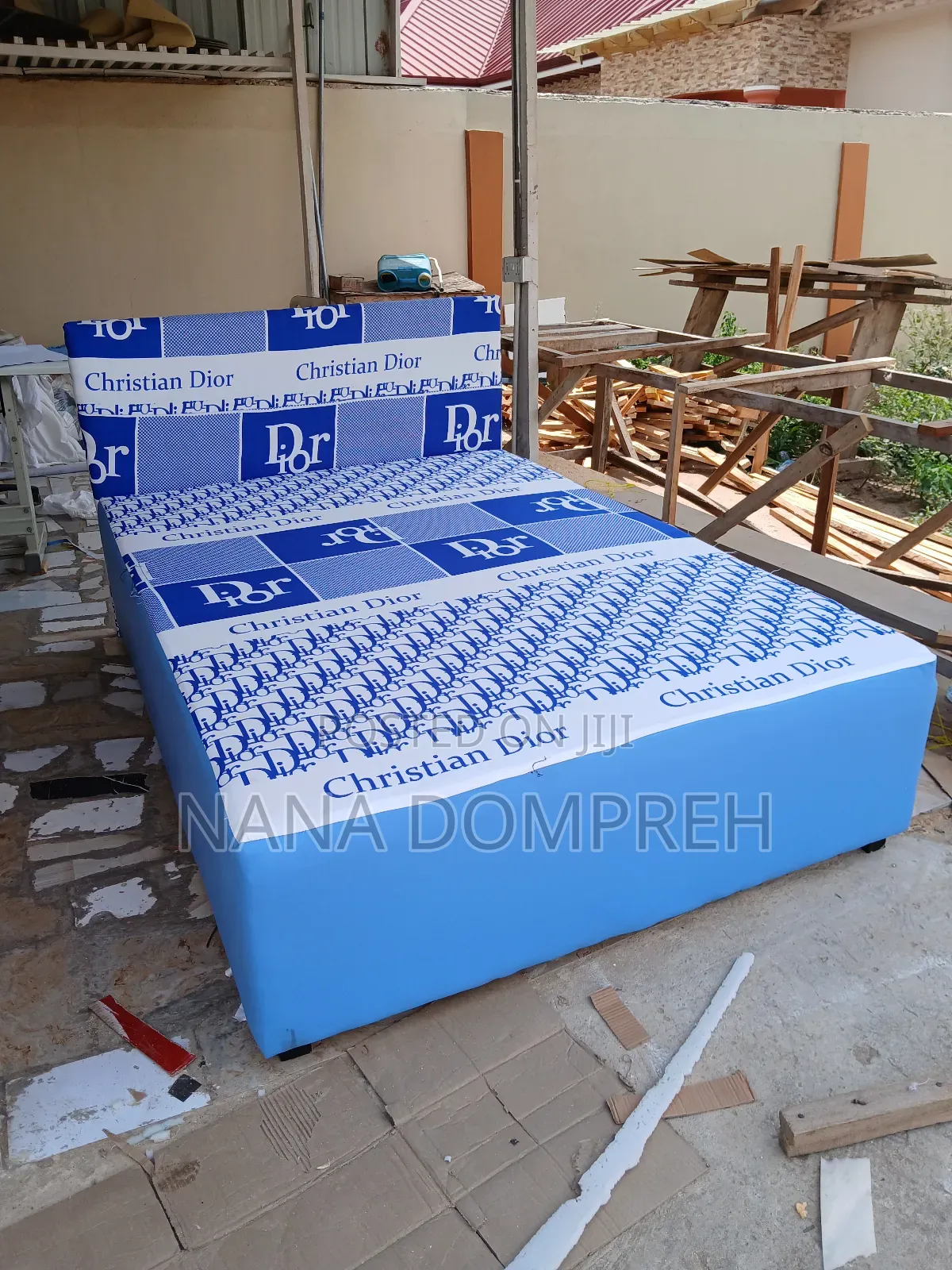 Blue and White Dior Bed