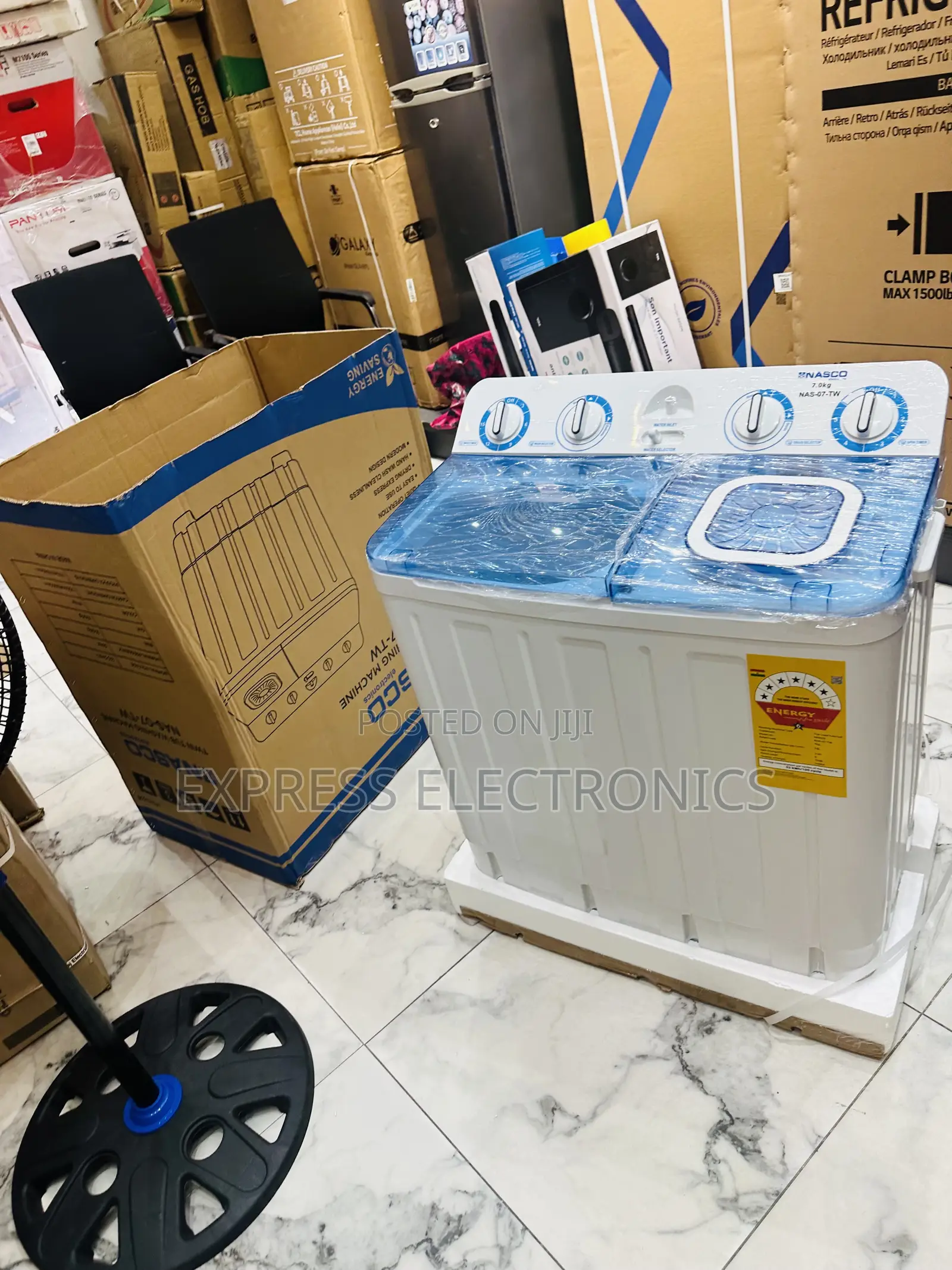 Transparent Lid Blue Nasco 7kg Topload Washing Machine