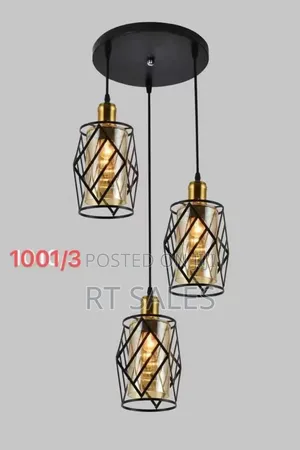 Metal and Glass 3 in 1 Pendant Light.