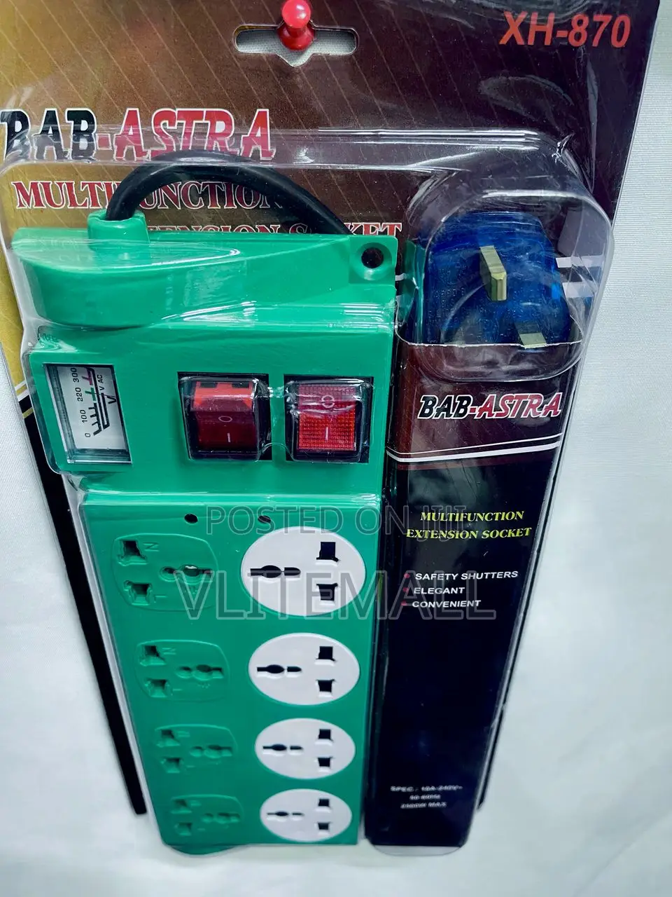 Bab-Astra 8way Multifuction Extension Socket (Xh-870)
