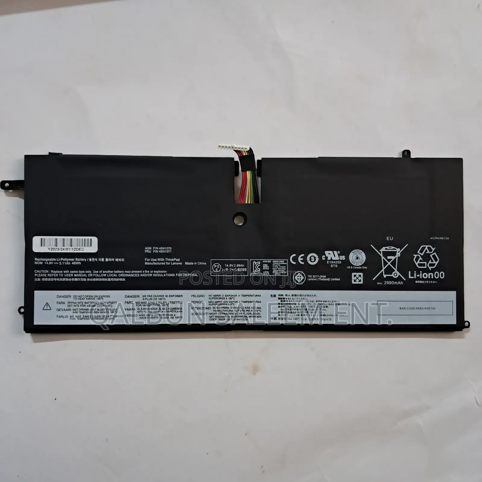 Lenovo 45n1070 Battery For Thinkpad X1 Carbon 3443 3444 3448