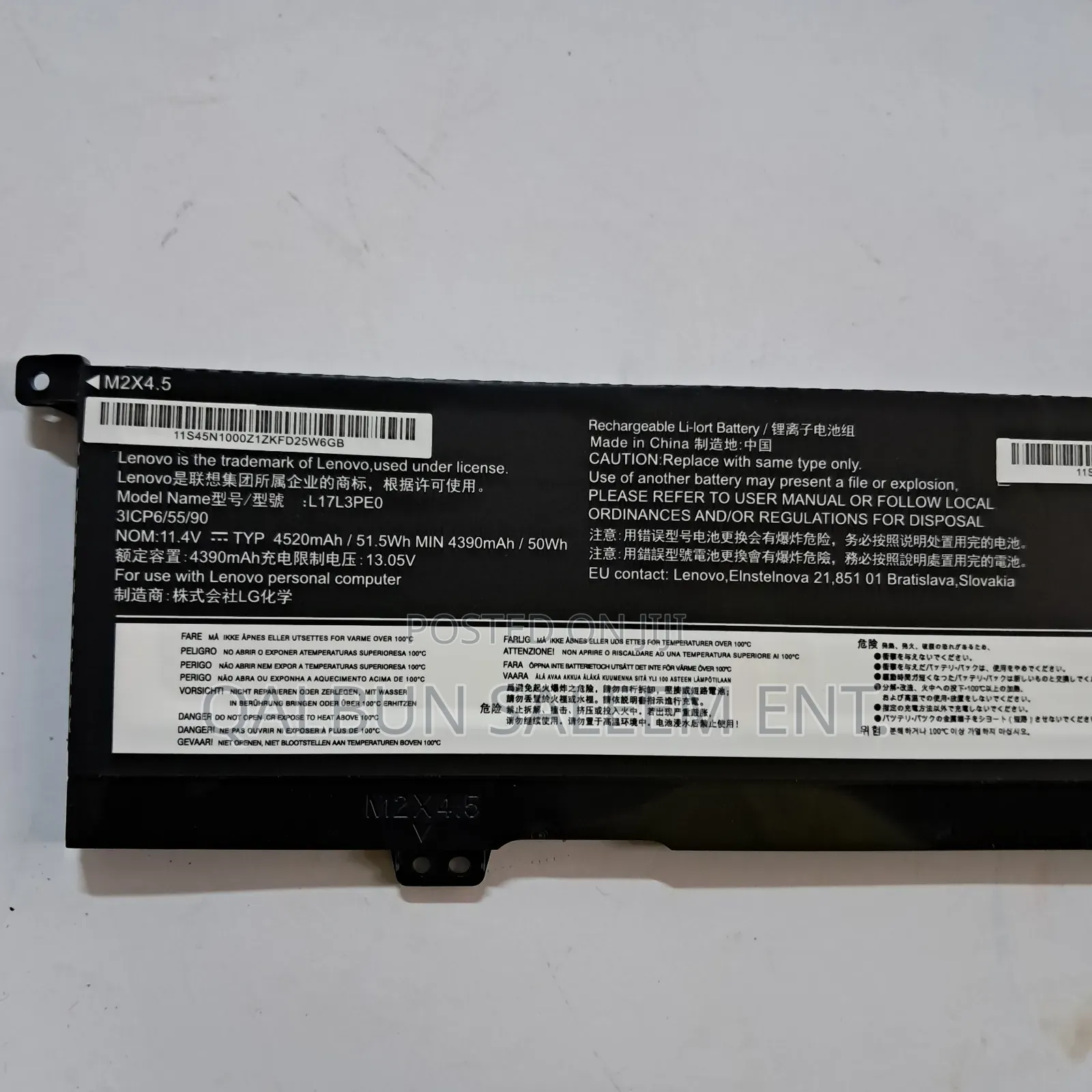 Lenovo L17l3pe0 Battery For Yoga 730 730-13ikb 730-15 15iwl