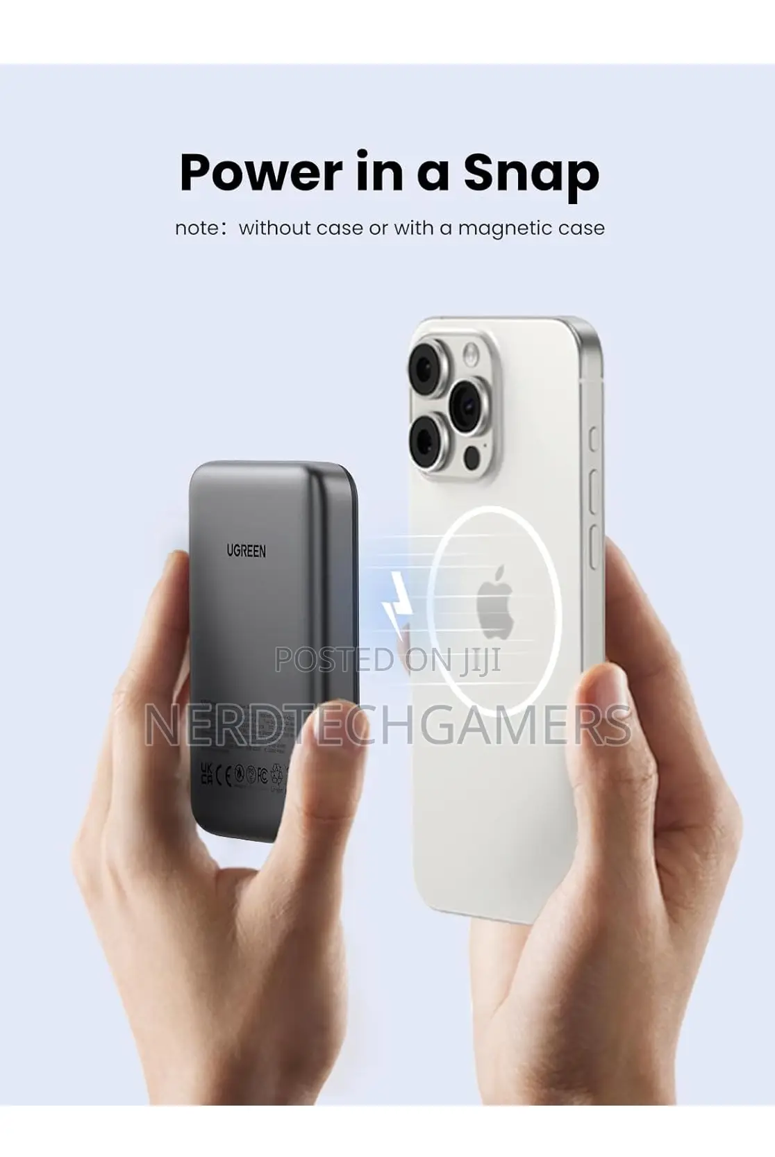 Ugreen Magnetic Power Bank, 10,000mah Wireless Portable CHRG