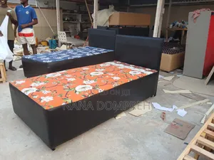 Orange on Black Inbuilt One and a Half Bed.