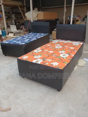 Orange on Black Inbuilt One and a Half Bed.