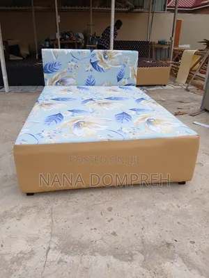 Sea Blue on Cream Inbuilt Bed
