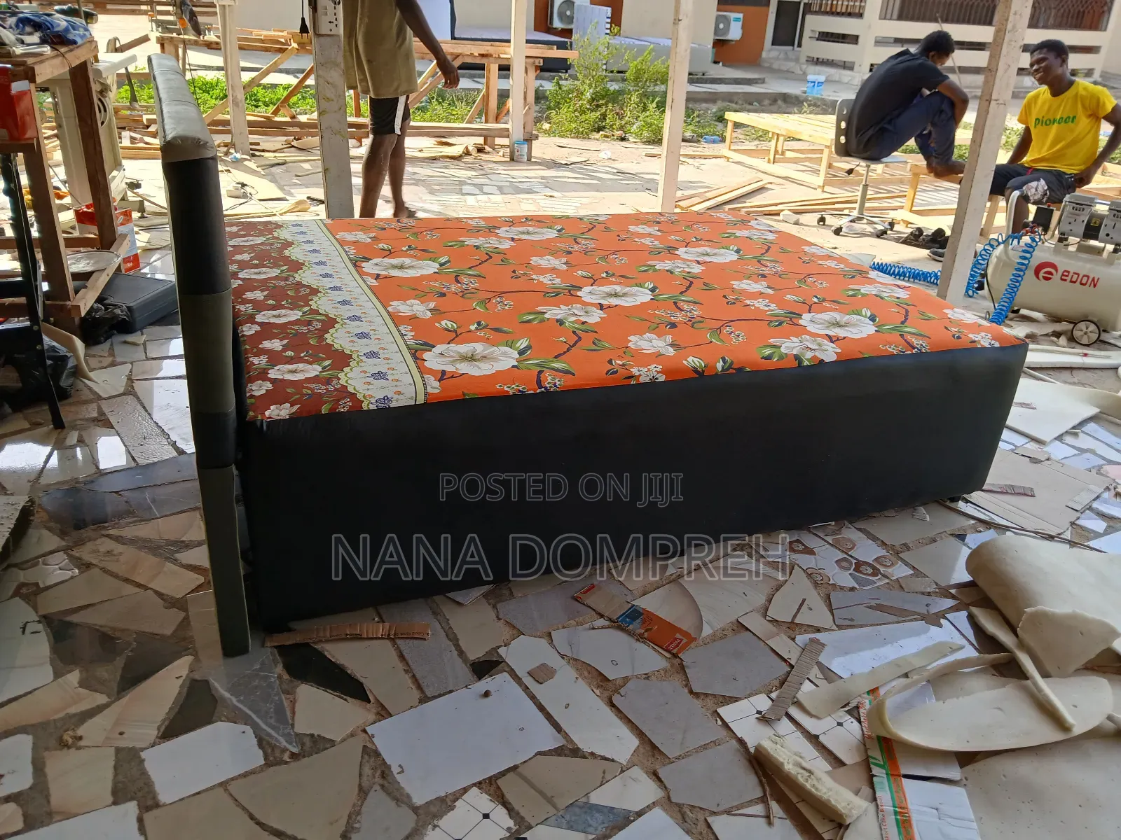Orange on Black Bed