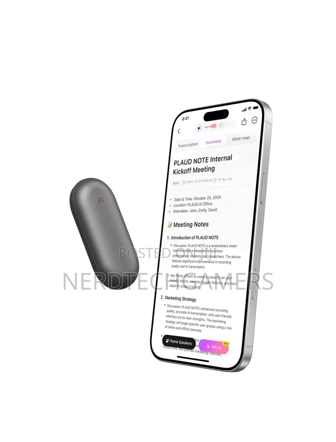 Ai Voice Recorder, Plaud Notepinvoice Recorder, App Control,