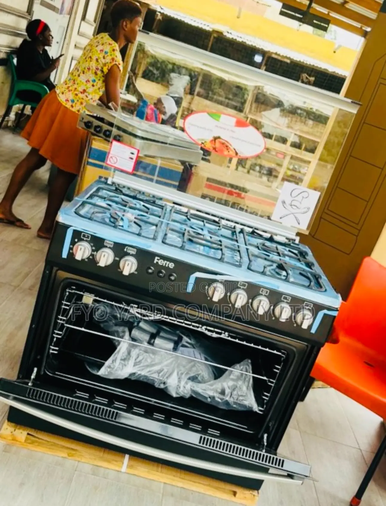 Fully Functional Oven Grill Ferre 5 Burning Gas Cooker