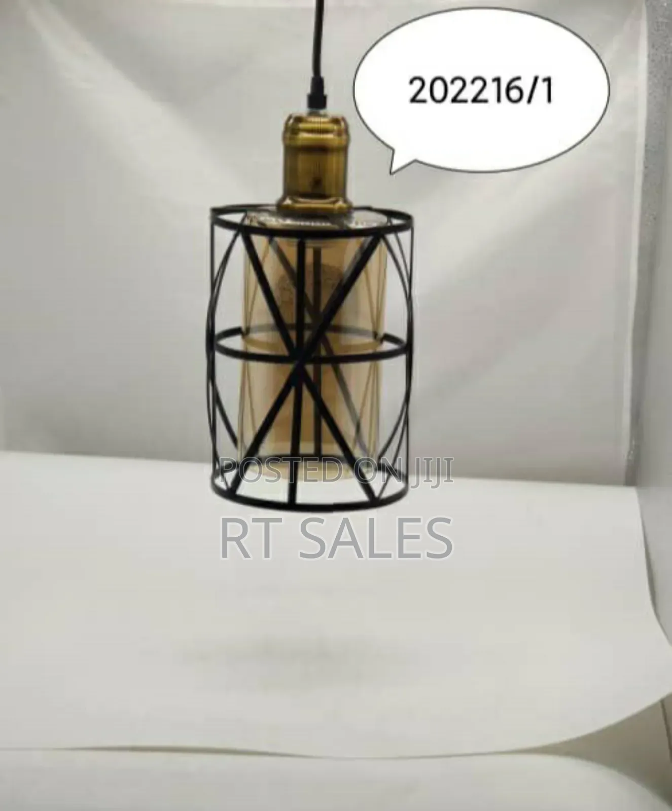 Black and Glass Single Pendant Light.