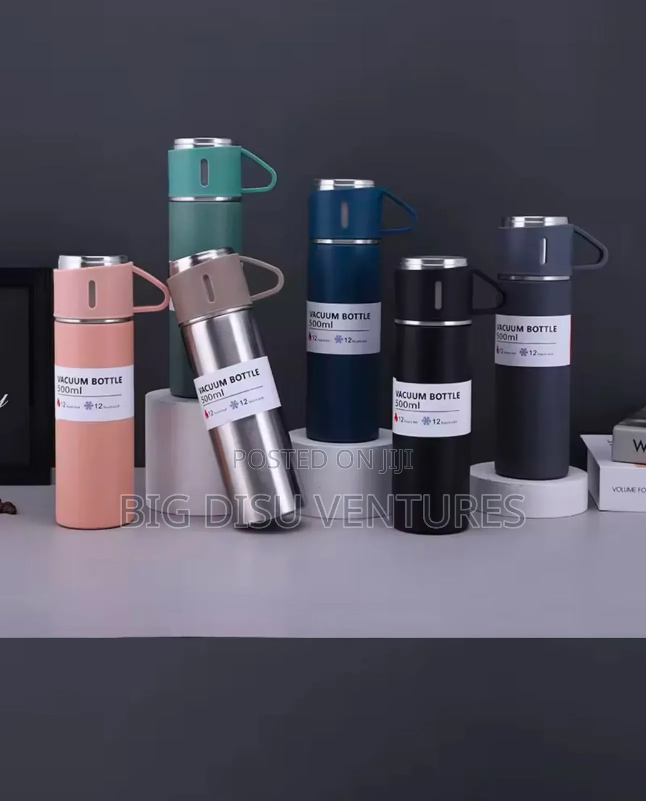 500ml Thermal Vacuum Flask With 2 Extra Cups