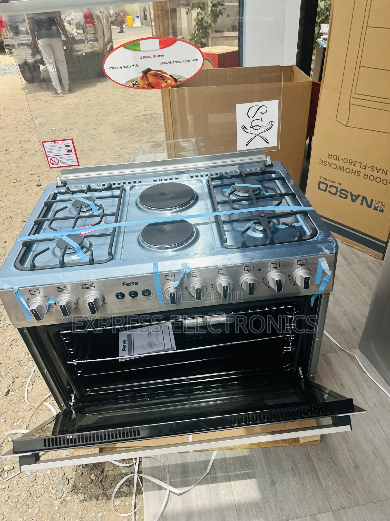 Stainless Steel 60/90 Gas Electric Cooker Oven Rotisserie