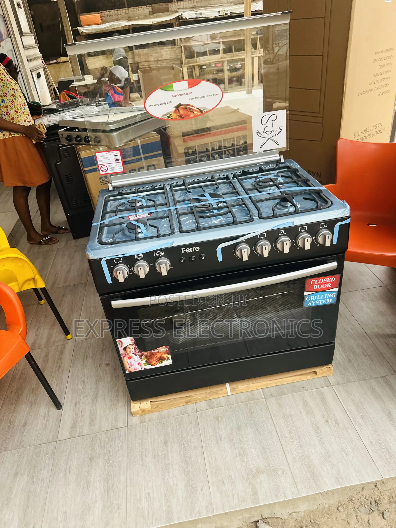 Ferre Gas 5burner Cooker Oven Rotisserie