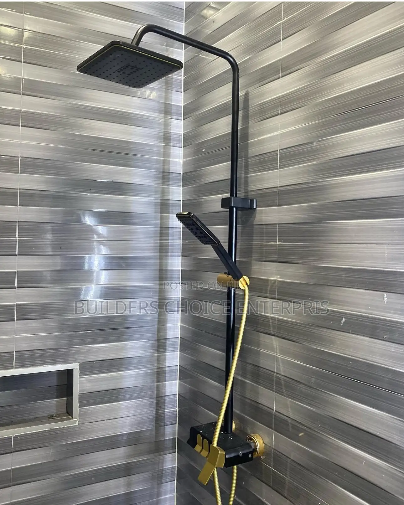Black and Gold Press Shower
