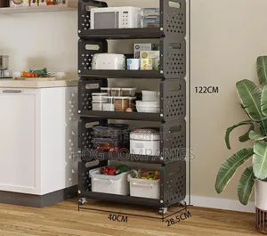 5-Tier Multipurpose Metal Rolling Cart